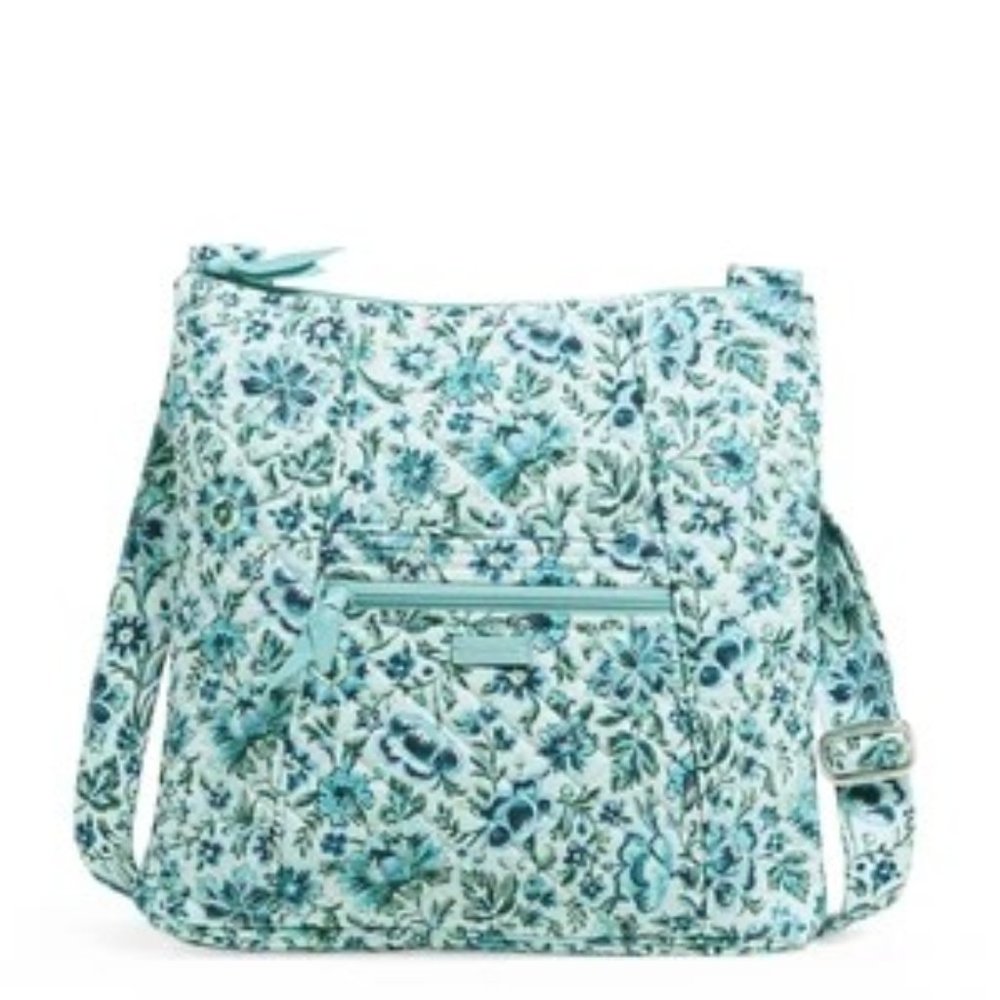 Vera Bradley Aqua Floral Quilted Crossbody Bag